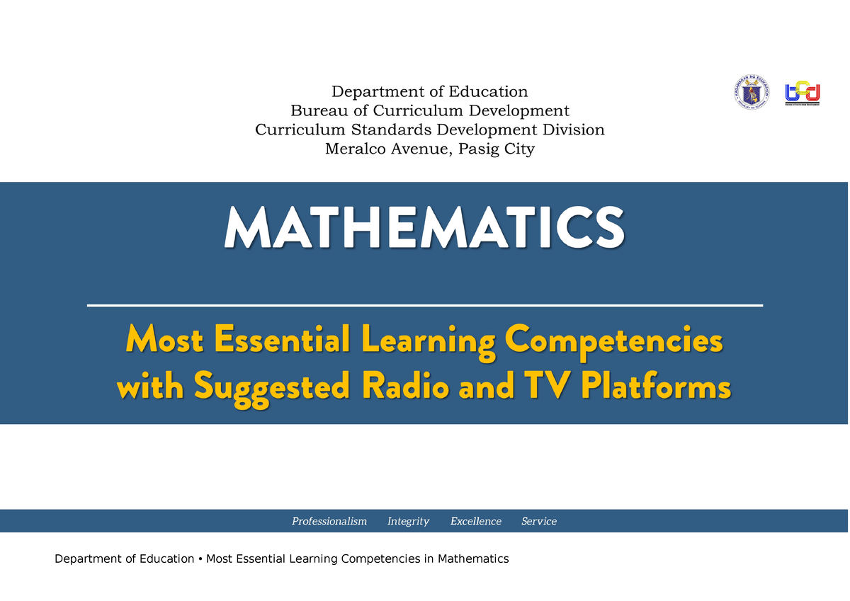 Math - melcs - Grade Level: Grade 7 Subject: Mathematics Quarte r ...