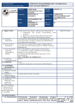 Computer Programming(.net Technology) - GRADE 11 & 12 DAILY LESSON LOG ...