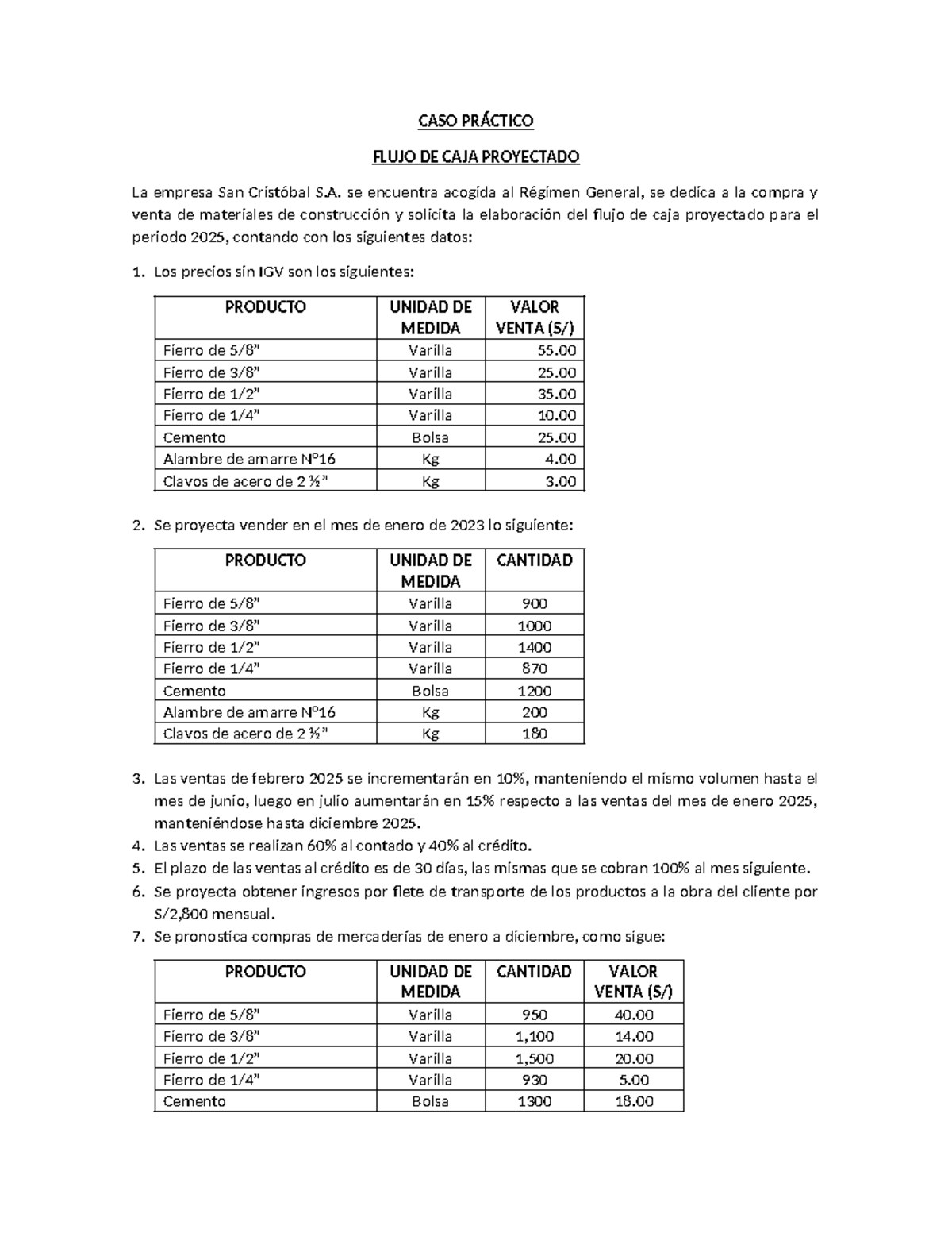 S16 S2 Caso Práctico De Flujo De Caja Proyectado Caso PrÁctico Flujo De Caja Proyectado La 1301