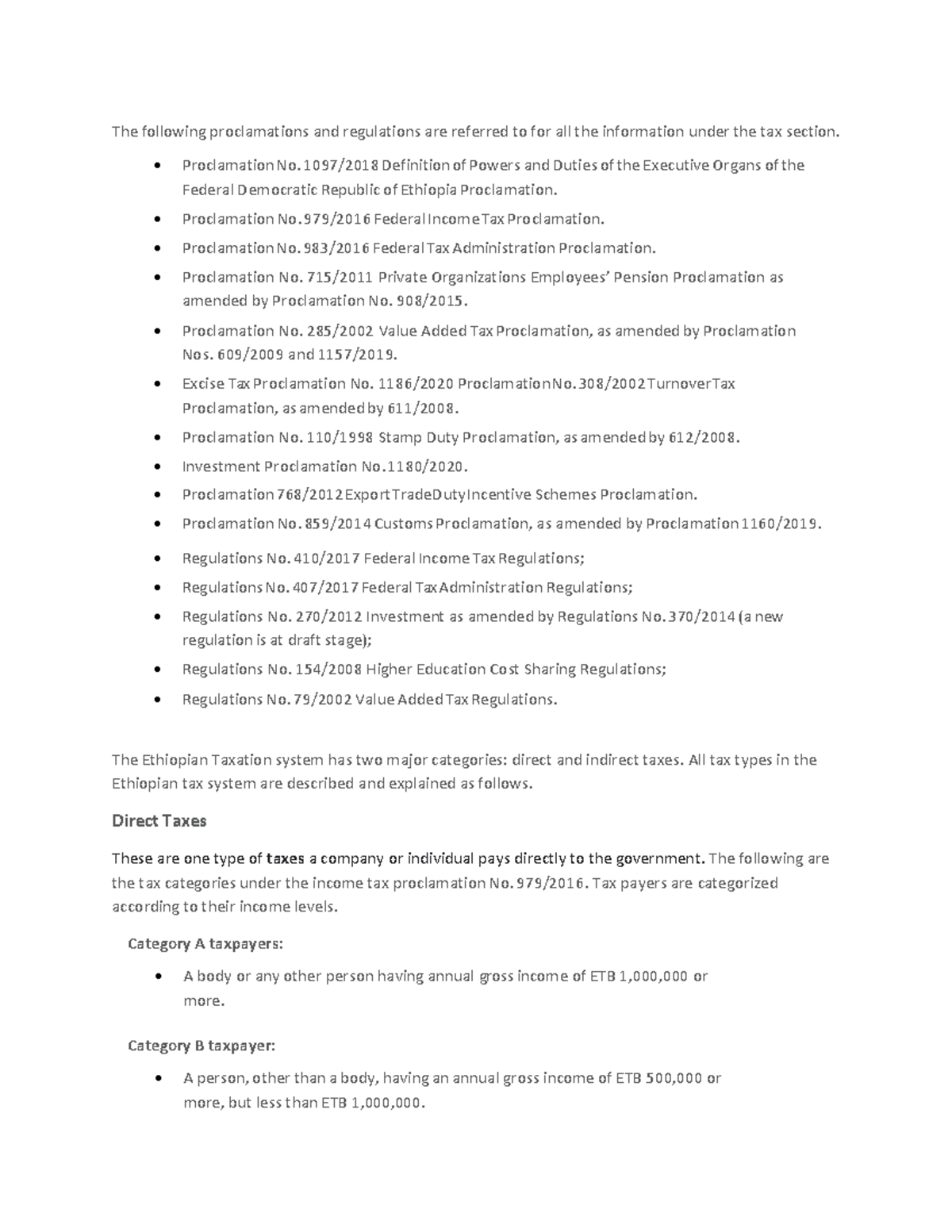 Taxation in ethiopia Basic Cost accounting Studocu