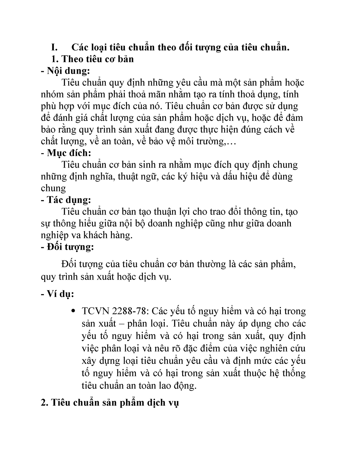 Các Loại Tiêu Chuẩn Theo đối Tượng Của Tiêu Chuẩn - Quản Trị Chiến Lược 