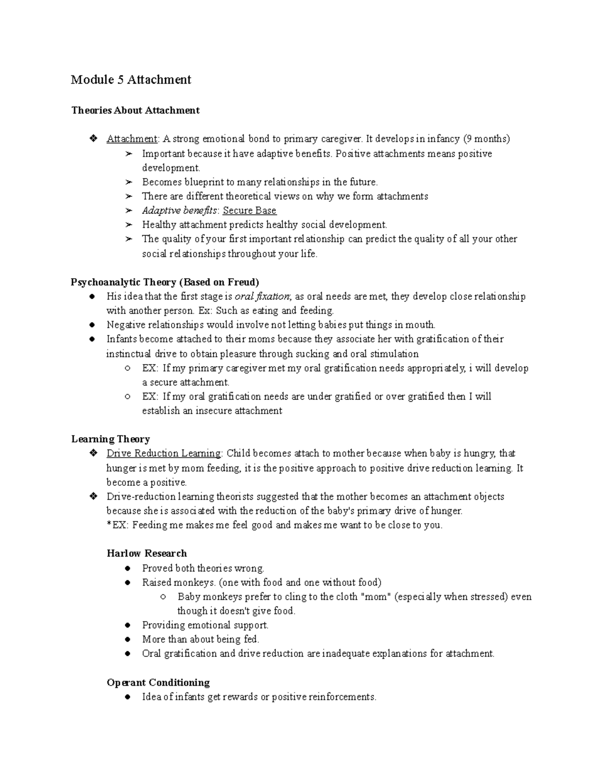 Module 5 Attachment CHAD 168 - Module 5 Attachment Theories About ...