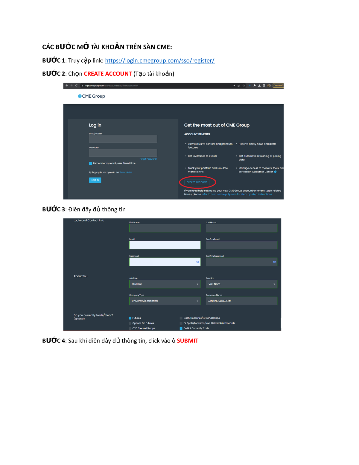 CÁC BƯỚC MỞ TÀI KHOẢN TRÊN SÀN CME - Công Cụ Phái Sinh - CÁC B ƯỚC M Ở ...