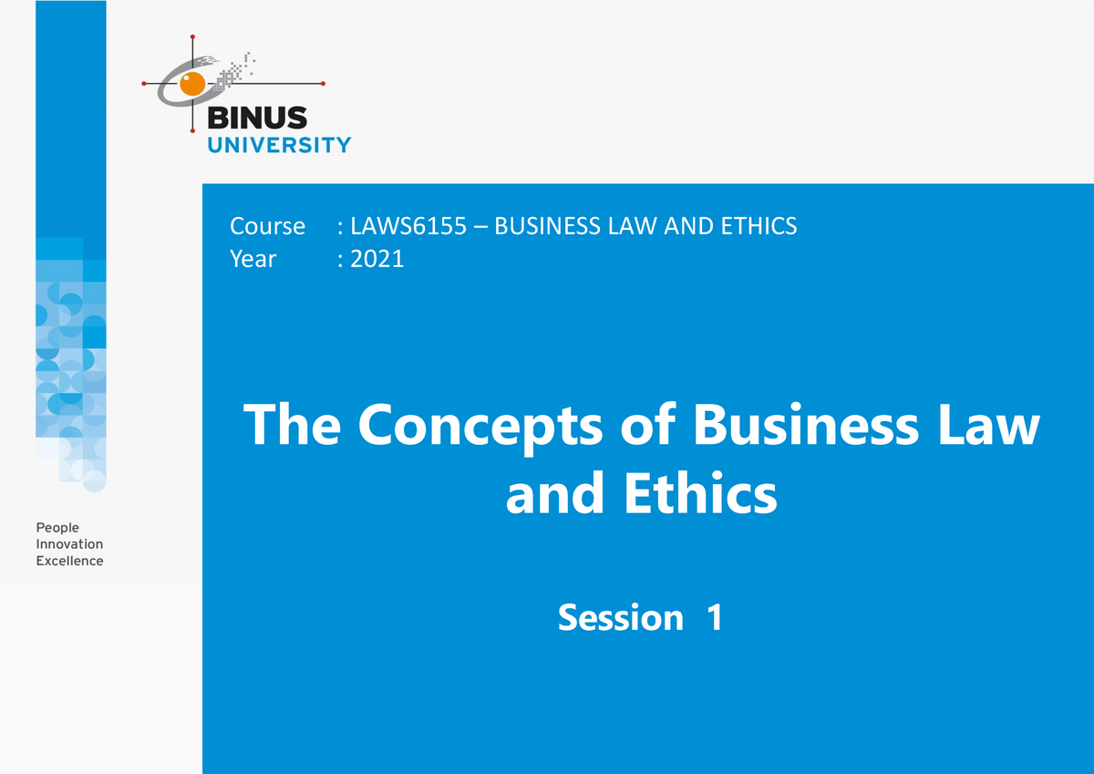 1 Legal Concepts And Business Ethics In Indonesia - The Concepts Of ...