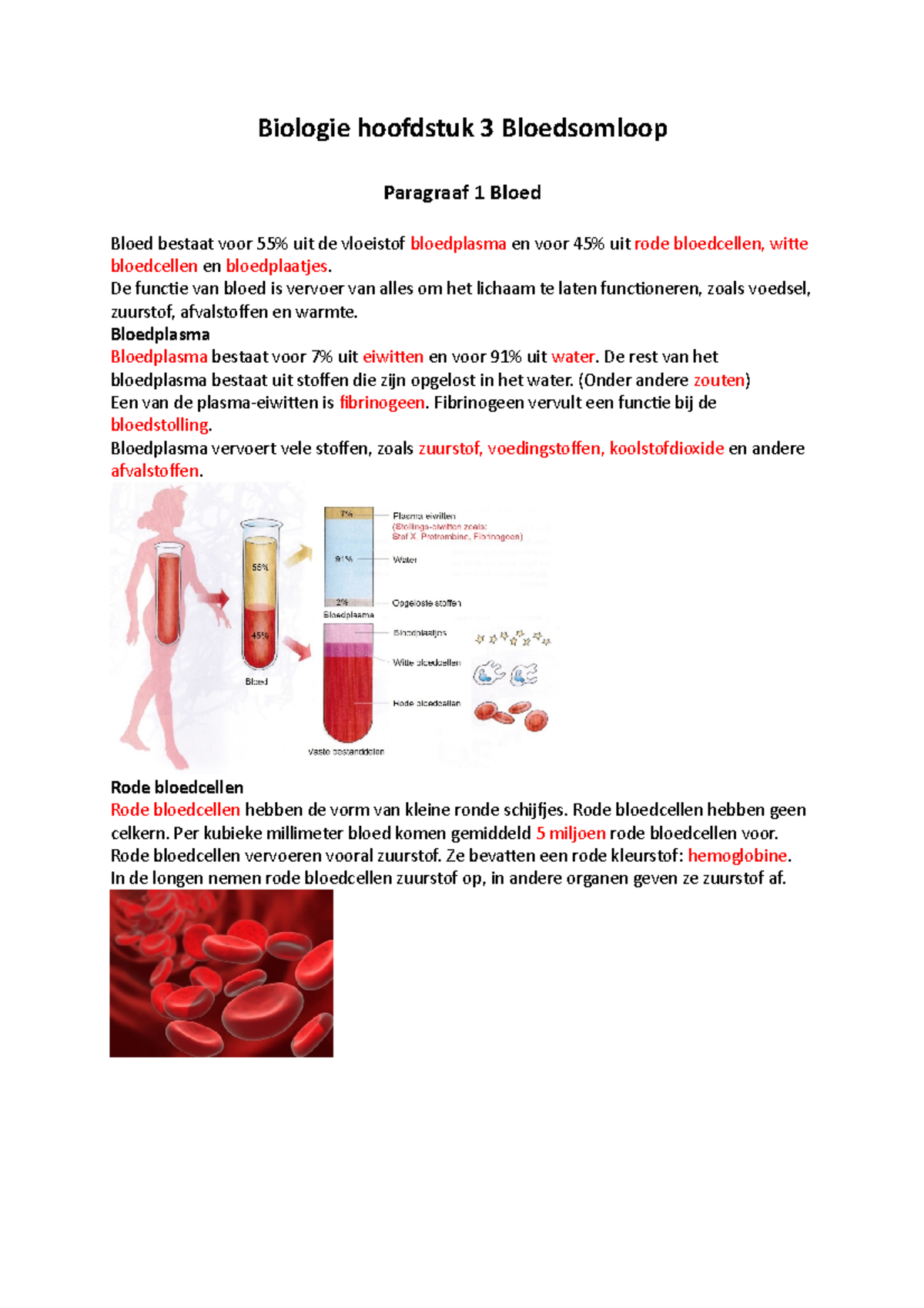 Biologie Hoofdstuk 3 Bloedsomloop Havo 3 - Biologie Hoofdstuk 3 ...