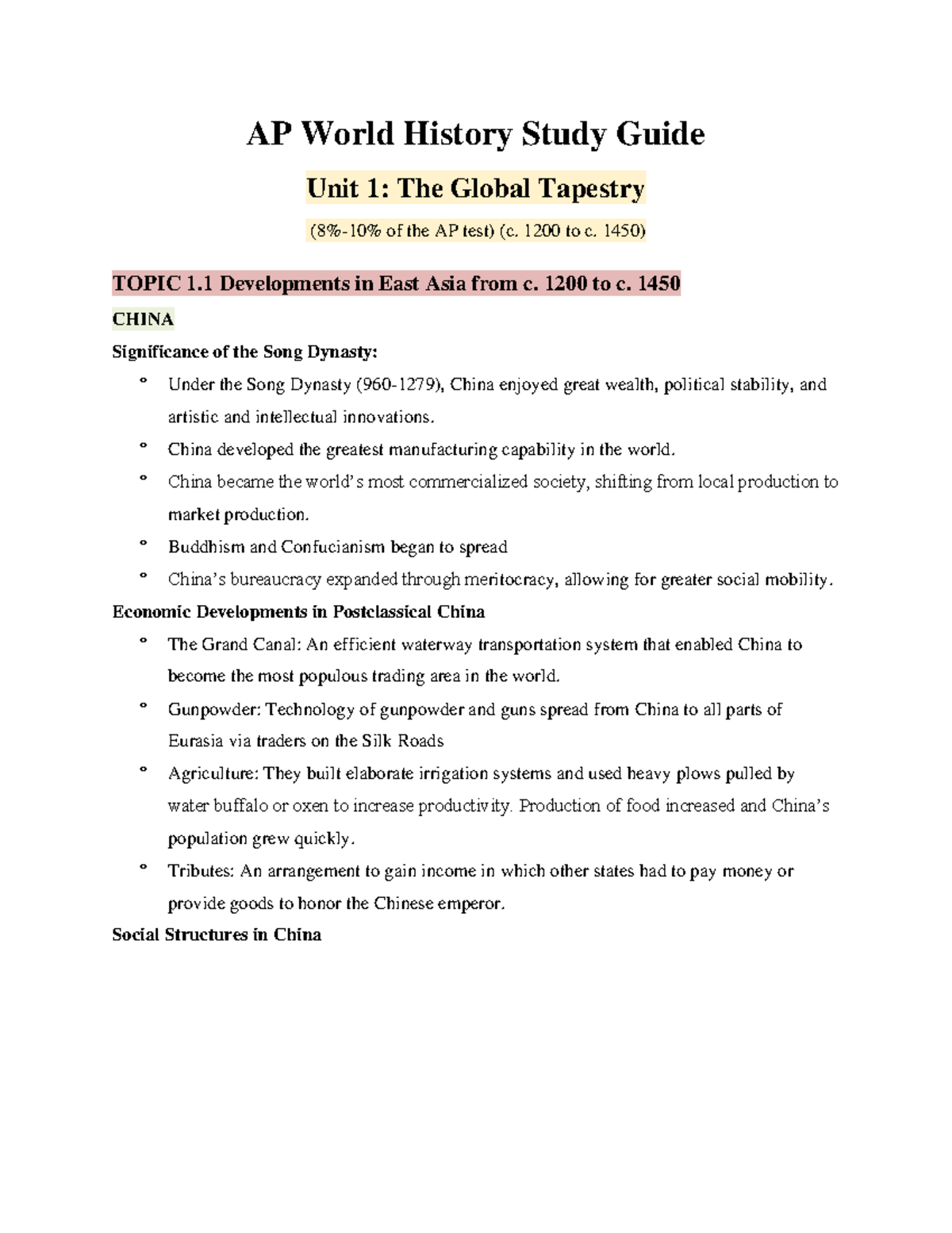 thesis examples for ap world history