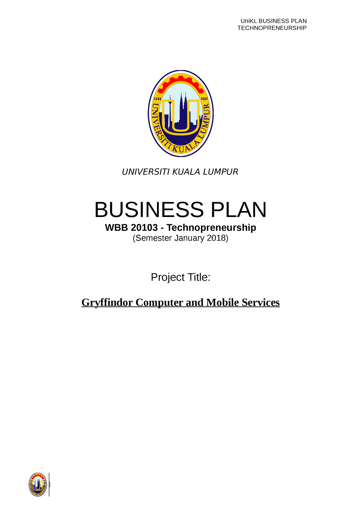 business plan evaluation unikl