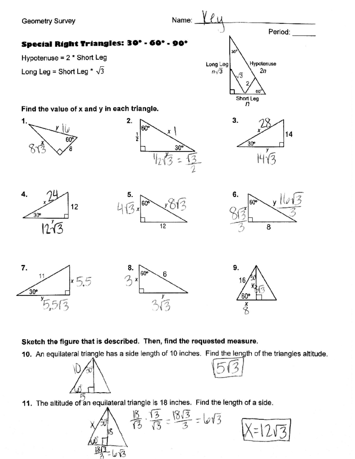 Special right triangles review key - BLAW 2001 - Studocu