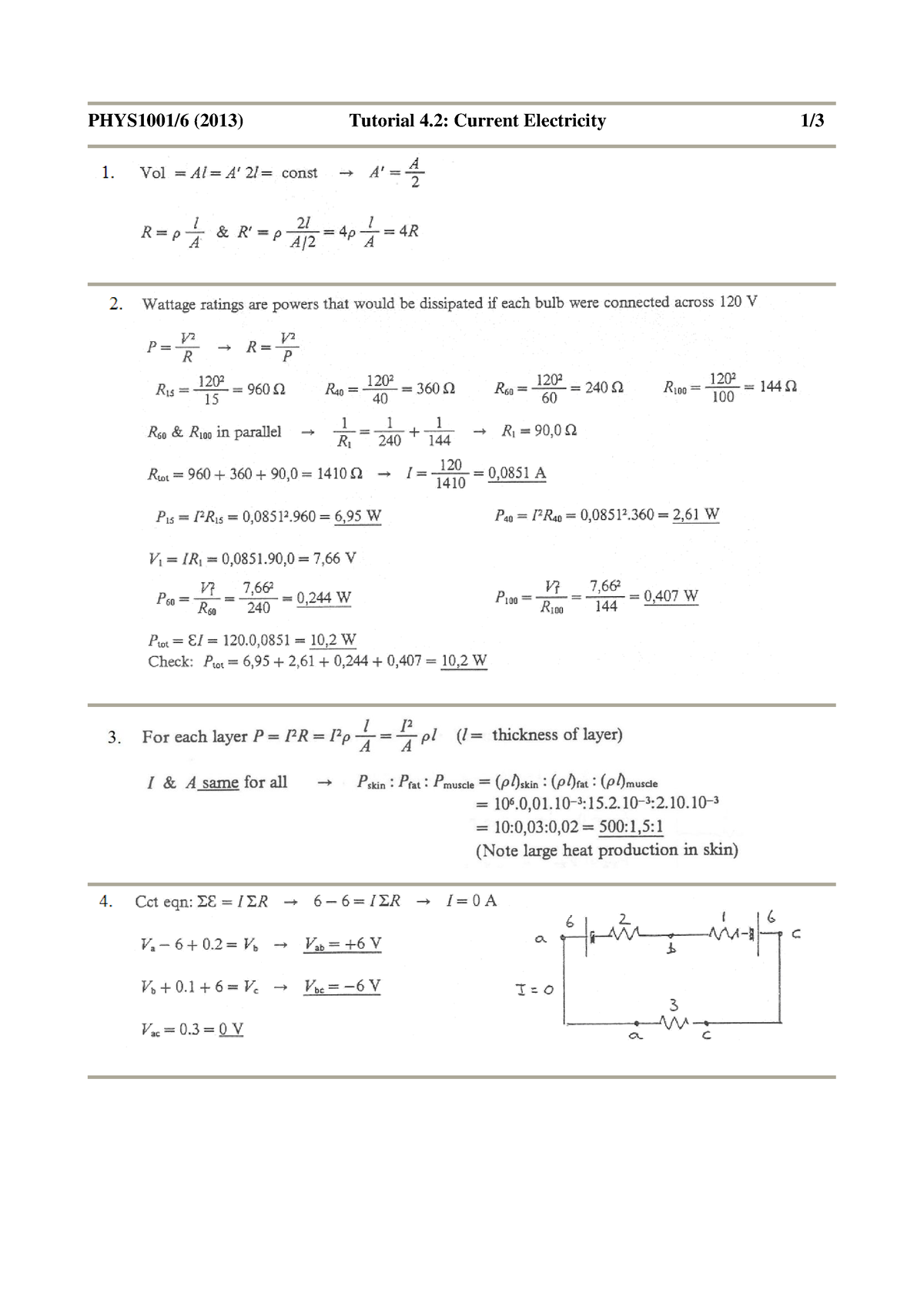 Tutorial 4-2 Solutions - PHYS1000 - PHYS1001/6 (2013) Tutorial 4 ...