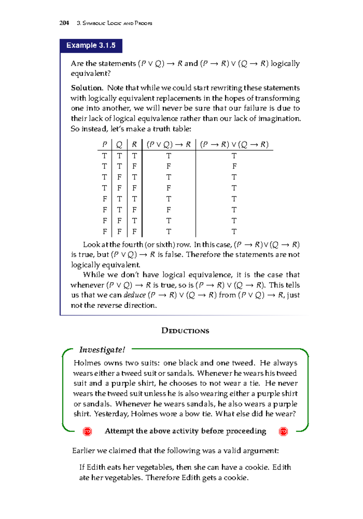 Discrete mathematics-74 - 204 3. Symbolic Logic and Proofs Example 3 ...