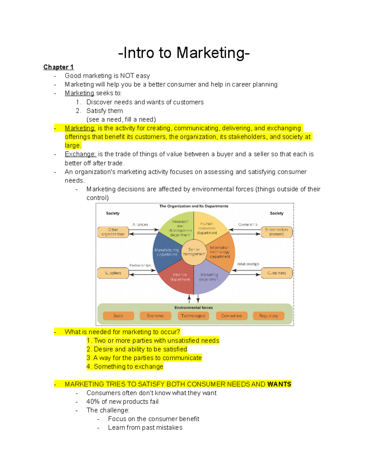 Unit 1 Lecture Notes -Intro To Marketing- Chapter 1 - Good Marketing Is ...