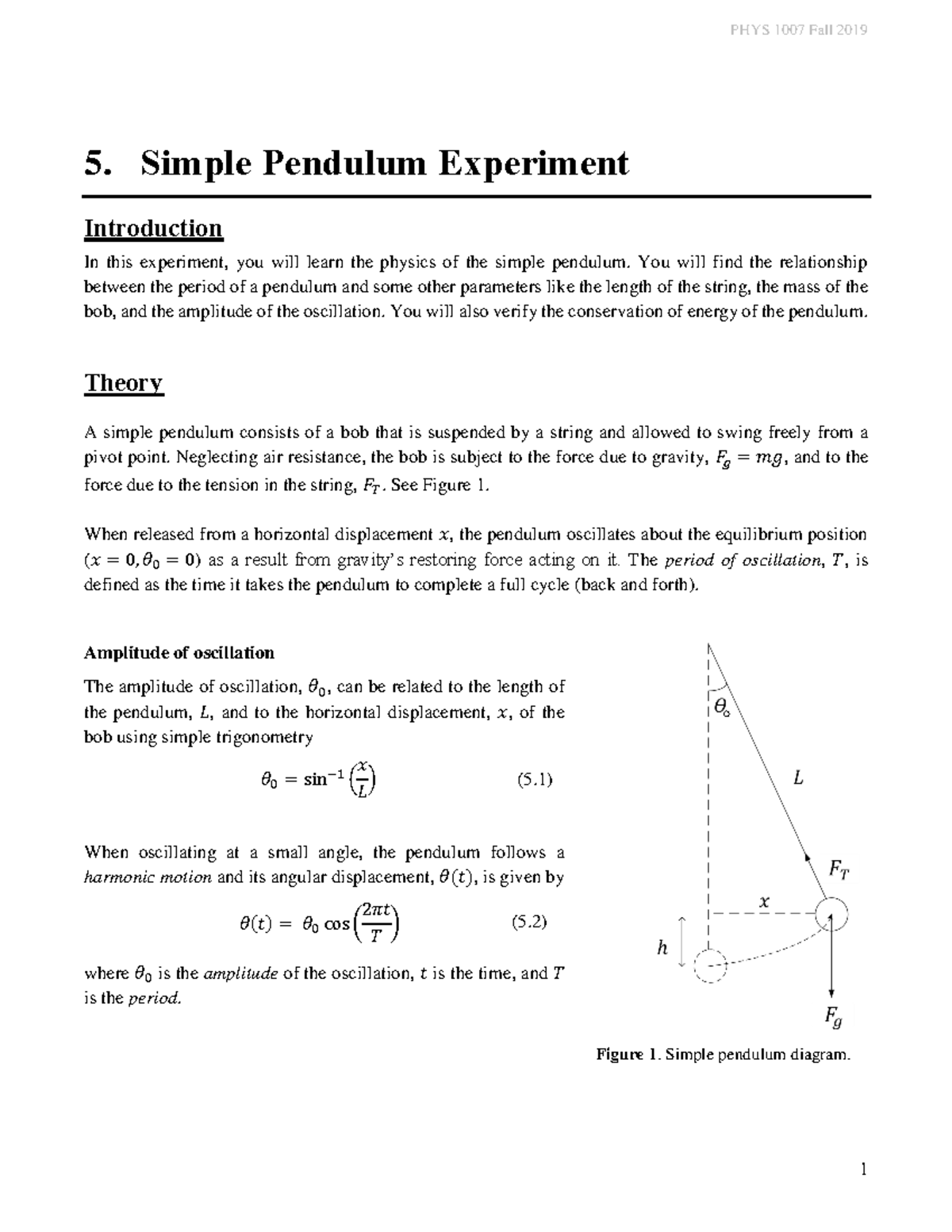 simple pendulum research papers