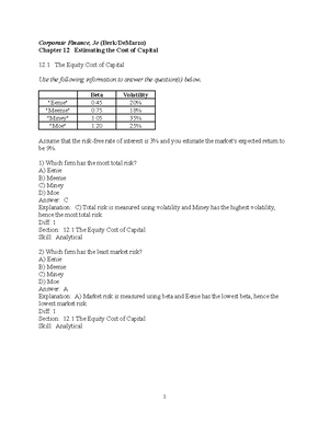 CFP Formula Sheet for Financial Planning - FINA2222 Corporate Financial ...