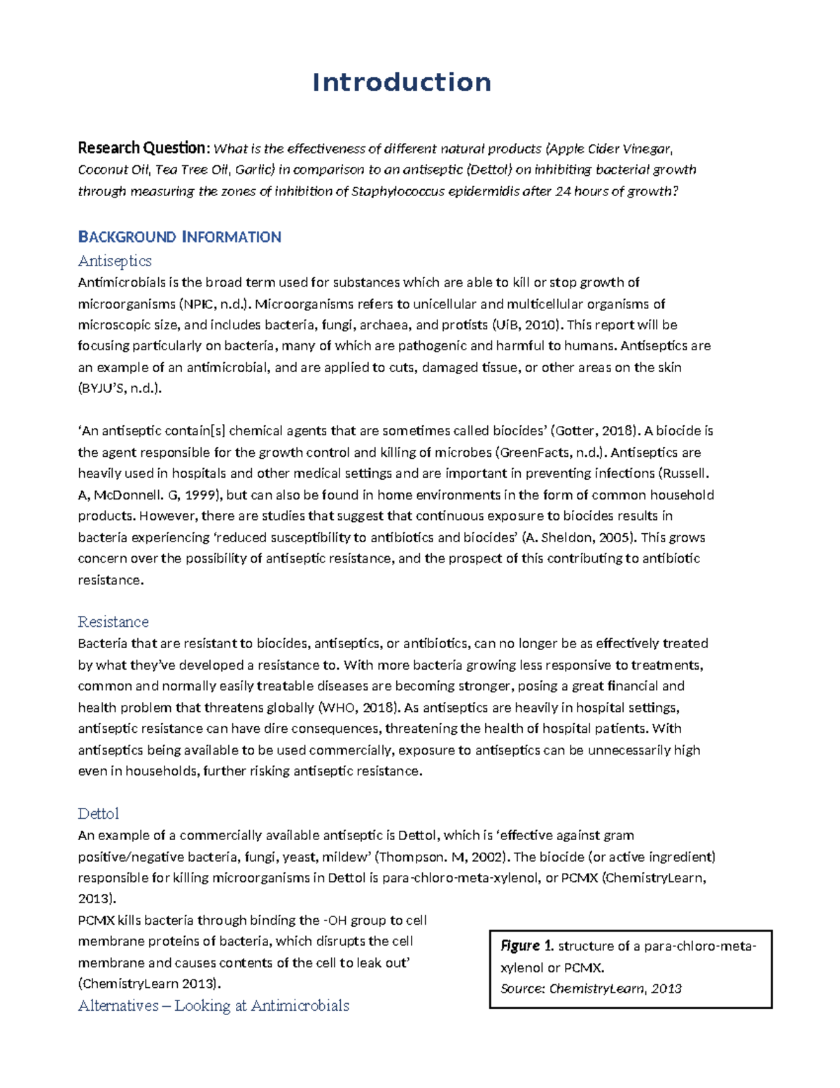 IB HL Biology IA - Introduction Research Question: What is the ...