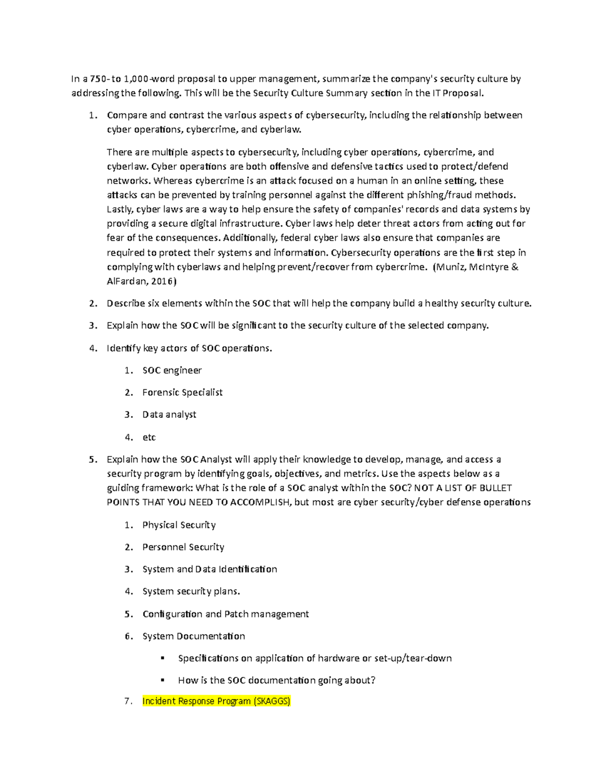 Assignment 1 In a 750 to 1,000word proposal to upper management