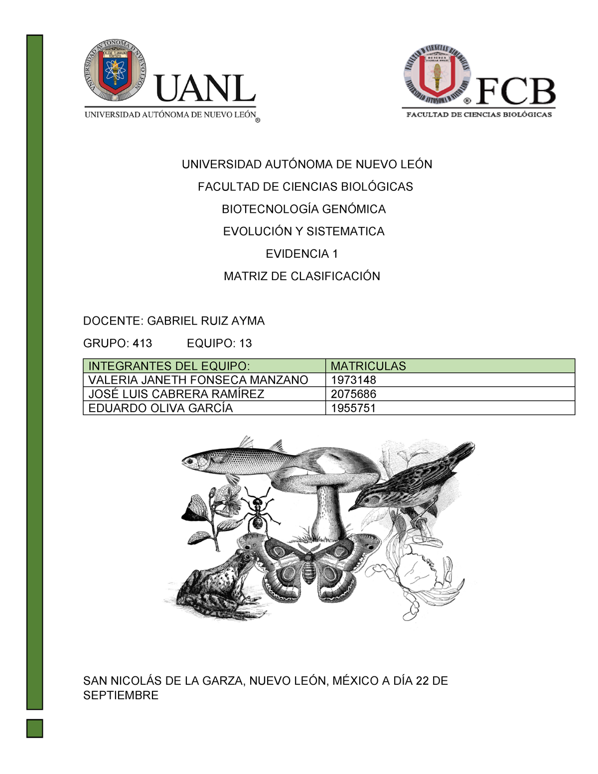 Matriz DE Clasificación - UNIVERSIDAD AUTÓNOMA DE NUEVO LEÓN FACULTAD ...