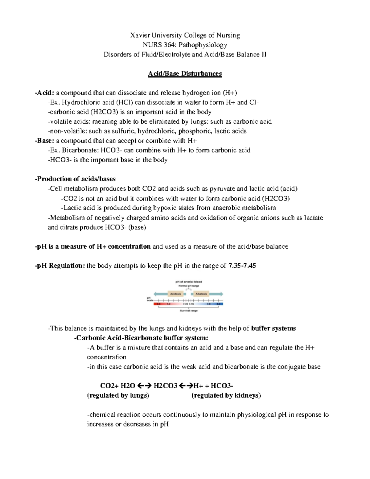 Acid+base+class+notes+364+ Answers - Xavier University College of ...