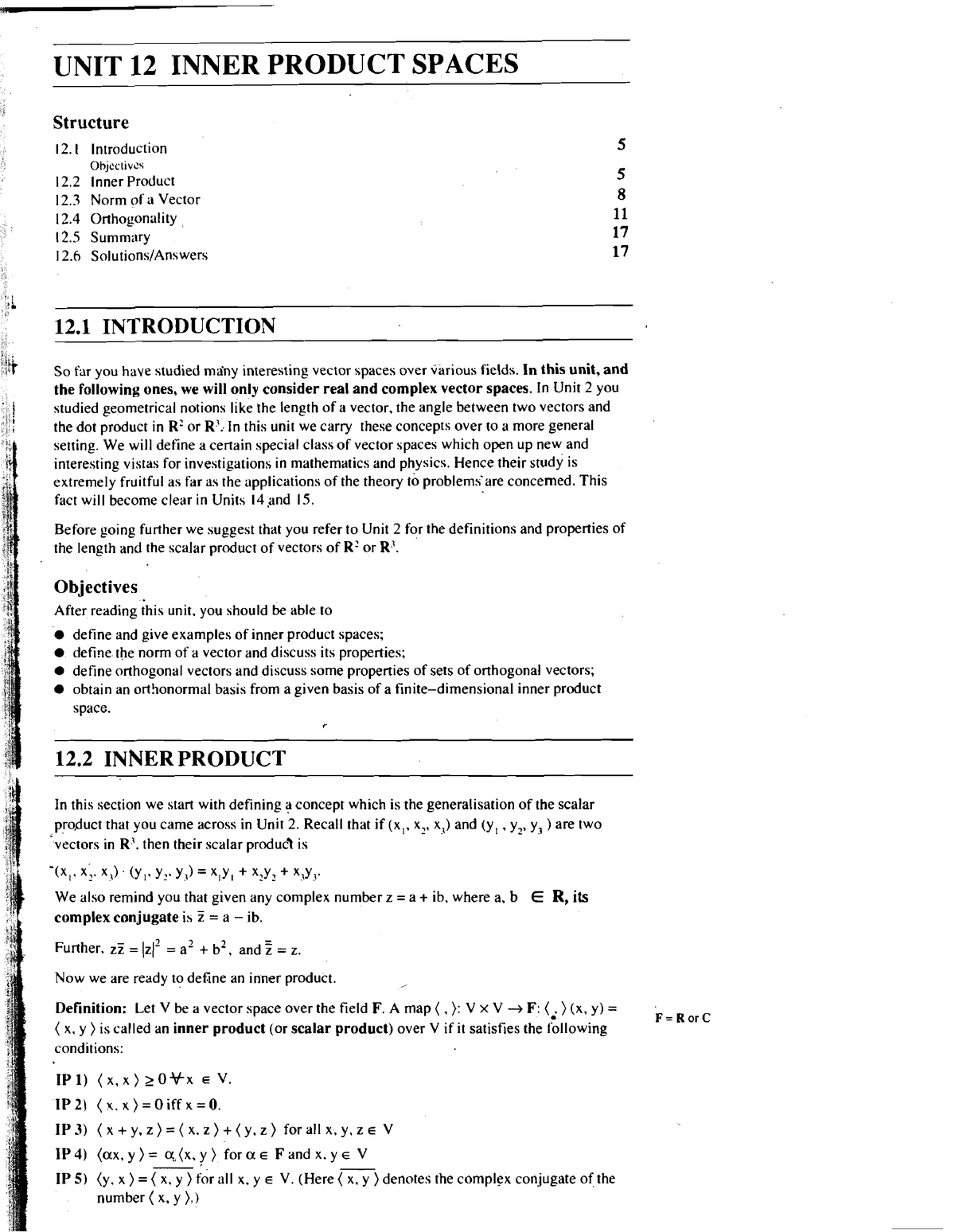 BSC Mathematics- Unit-12 Inner Product Spaces - UNIT 12 INNER PRODUCT ...