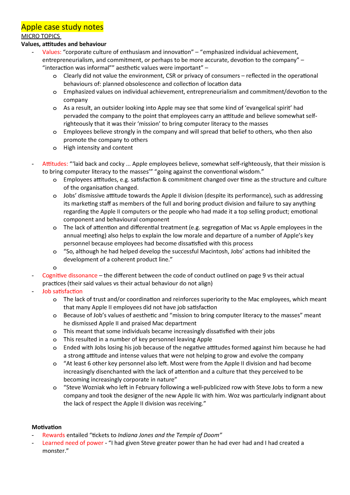 OB EXAM CASE Study Notes - MGMT20001 - StuDocu