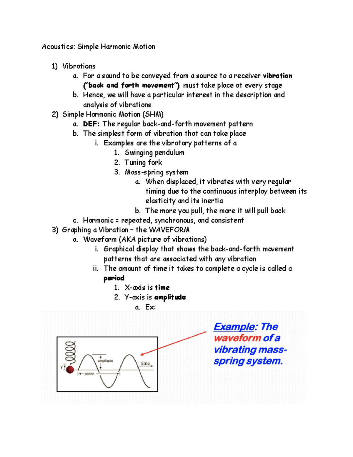 Acoustics-Simple Harmonic Motion - Acoustics: Simple Harmonic Motion ...