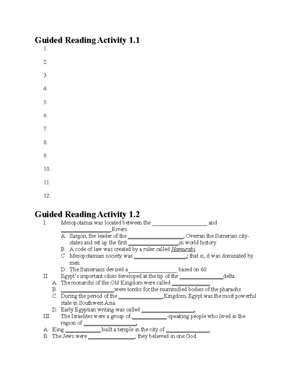 413 Cycle 1 Blank Guided Reading Activity 1.1 Copy Guided Reading Activity 1. 1. 2. 3. 4. 5