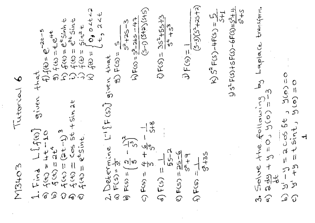 Tutorial+6 - Tutorial - Ordinary differential equatios - Studocu
