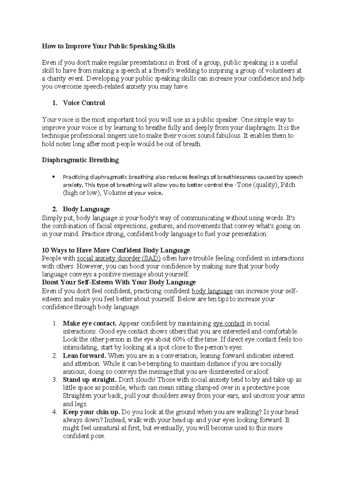 Presentation and Public Speaking Skills - How to Improve Your Public ...