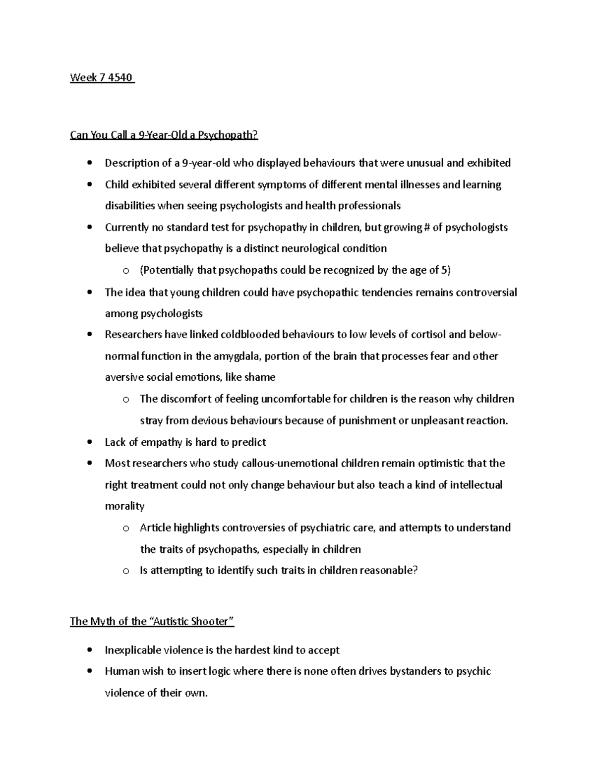 Wk 7 4540 - Notes - Week 7 4540 Can You Call a 9-Year-Old a Psychopath ...