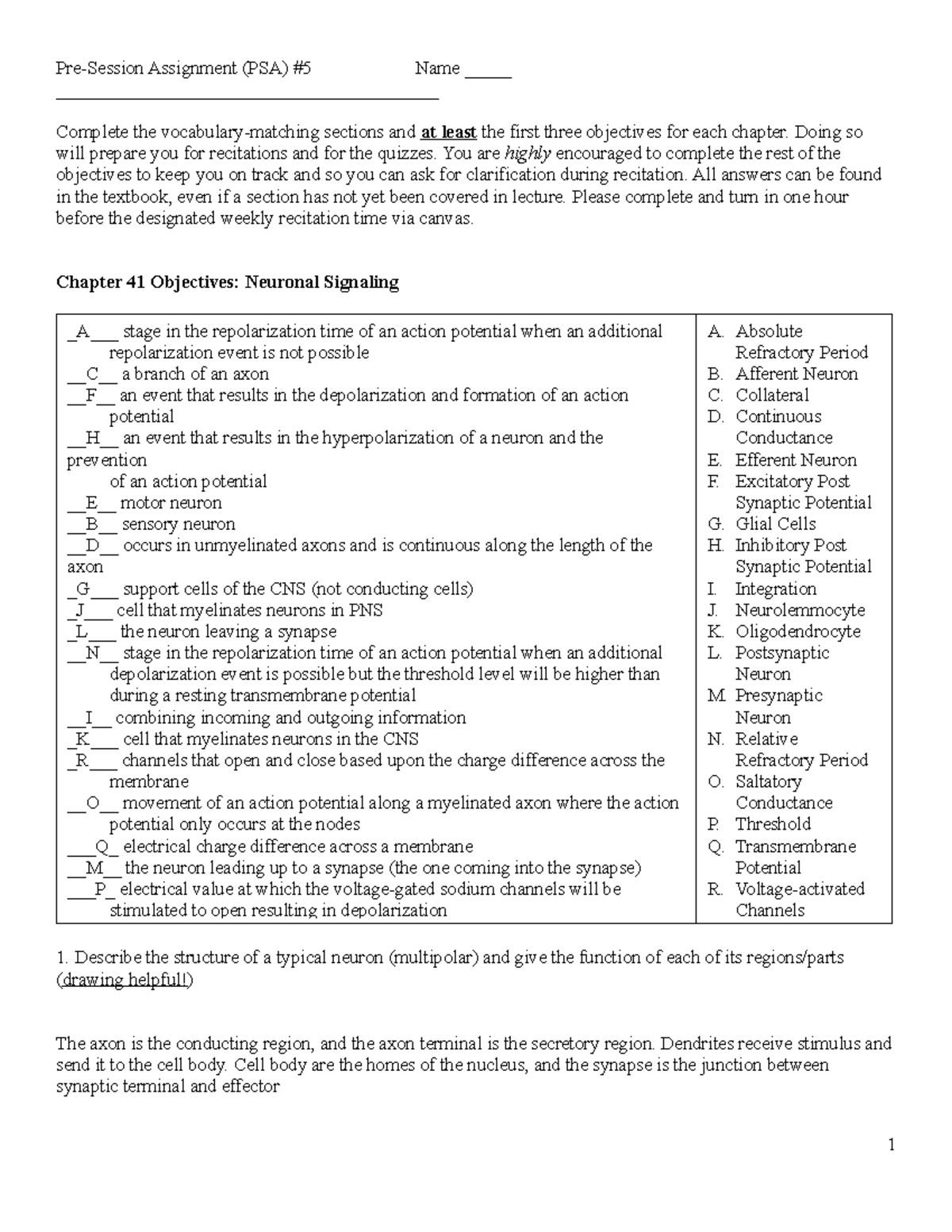 PSA 5 S211 PSA for rec. PreSession Assignment (PSA) 5 Name