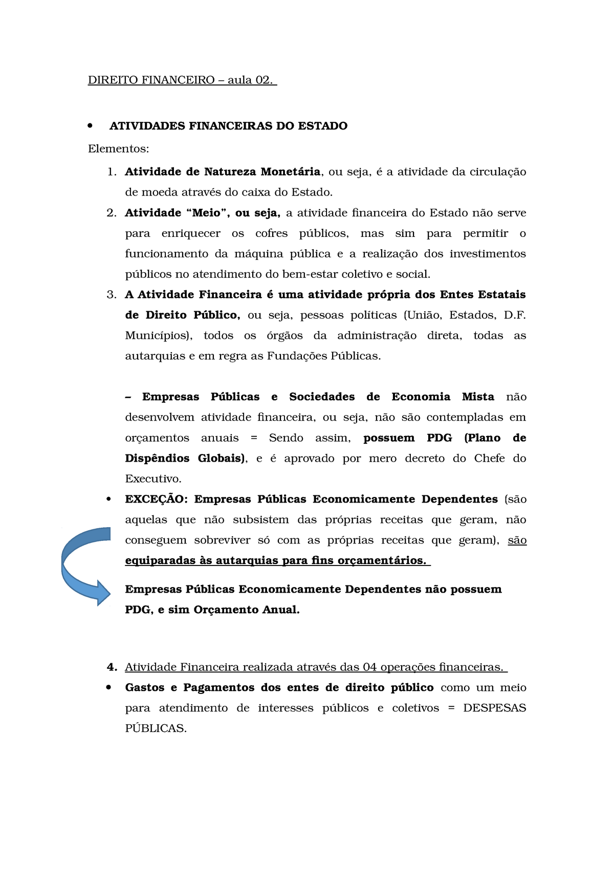 Direito Financeiro Aula 2 Direito Financeiro Aula 02 Atividades Financeiras Do Studocu