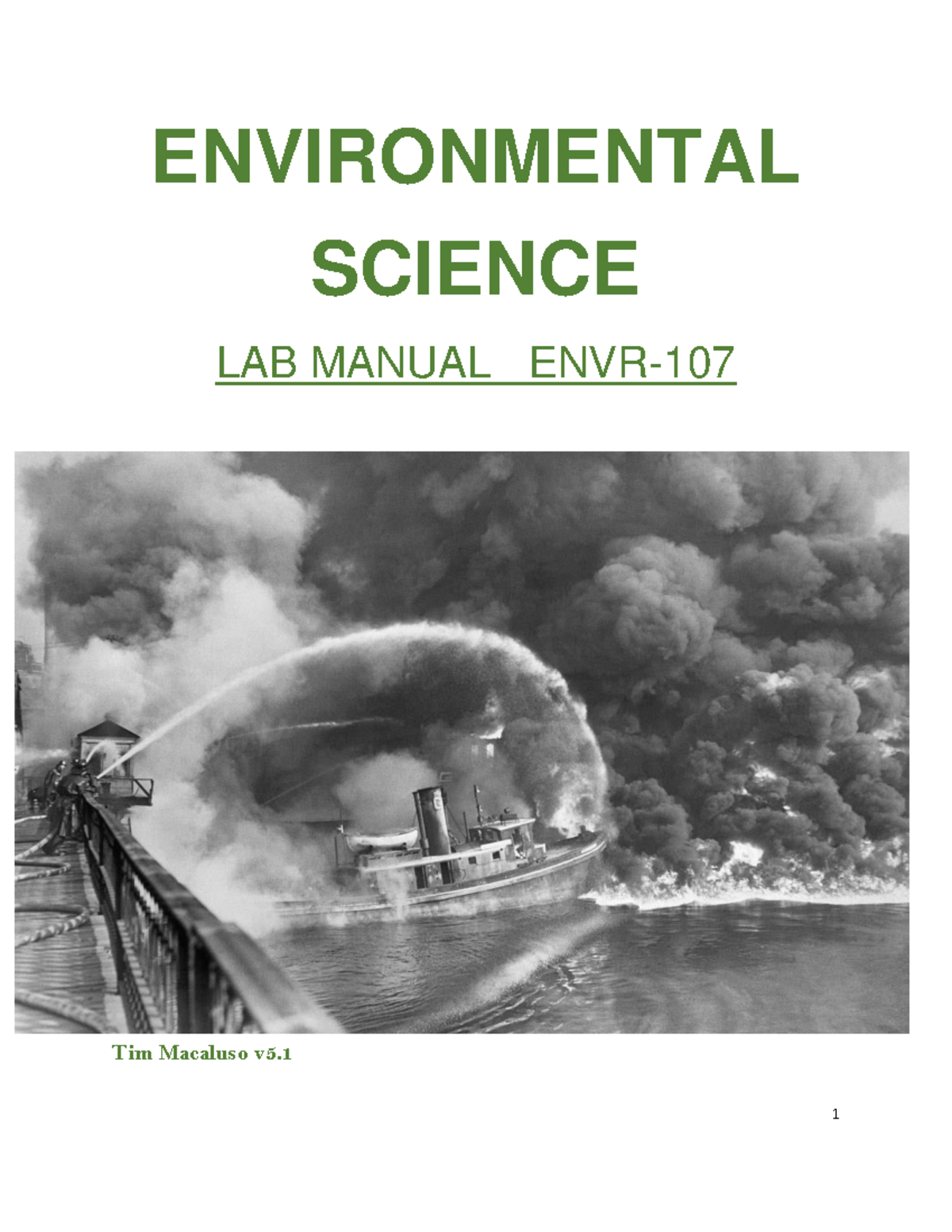ENVR107 Lab Manual ENVIRONMENTAL SCIENCE LAB MANUAL ENVR Tim