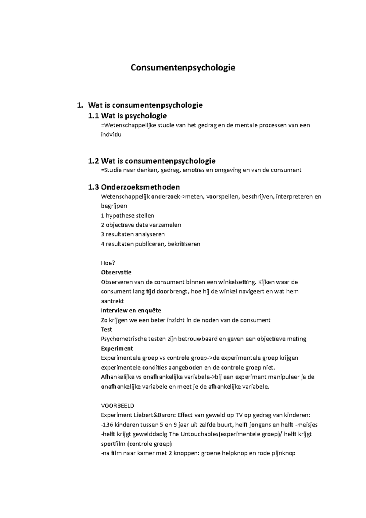 Consumentenpsychologie PXL Hoofdstuk 1 Academiejaar 2021-2022 ...