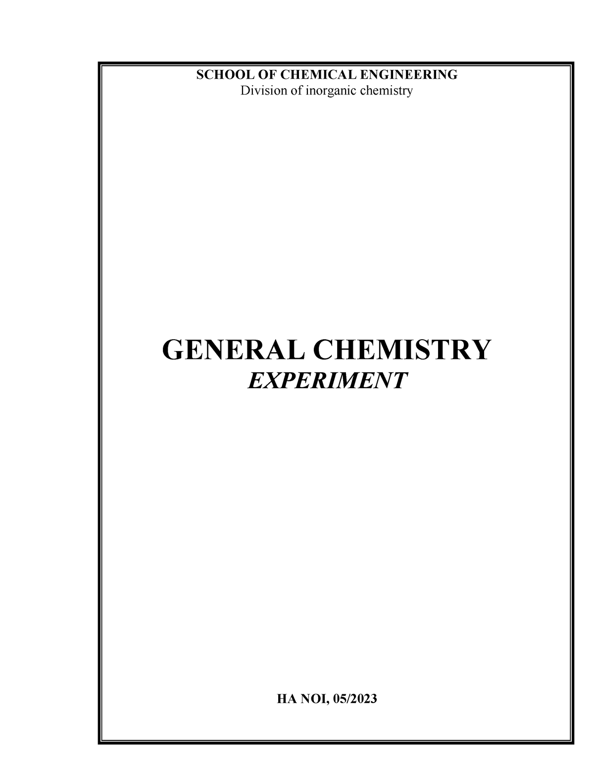 Chemistry - Hoa Dai Cuong - ####### SCHOOL OF CHEMICAL ENGINEERING ...