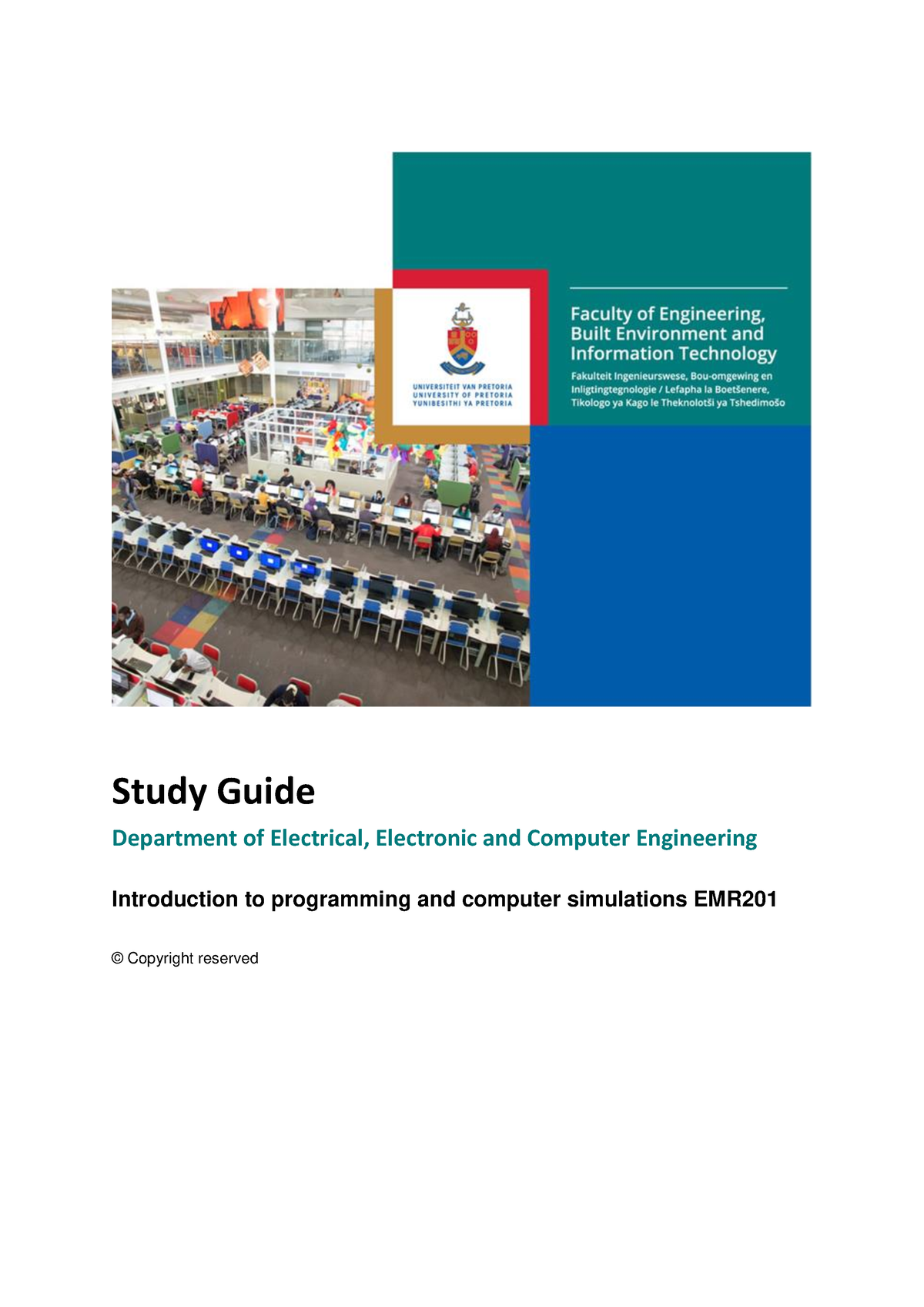 EMR201 Study Guide 2023 - Study Guide Department of Electrical ...