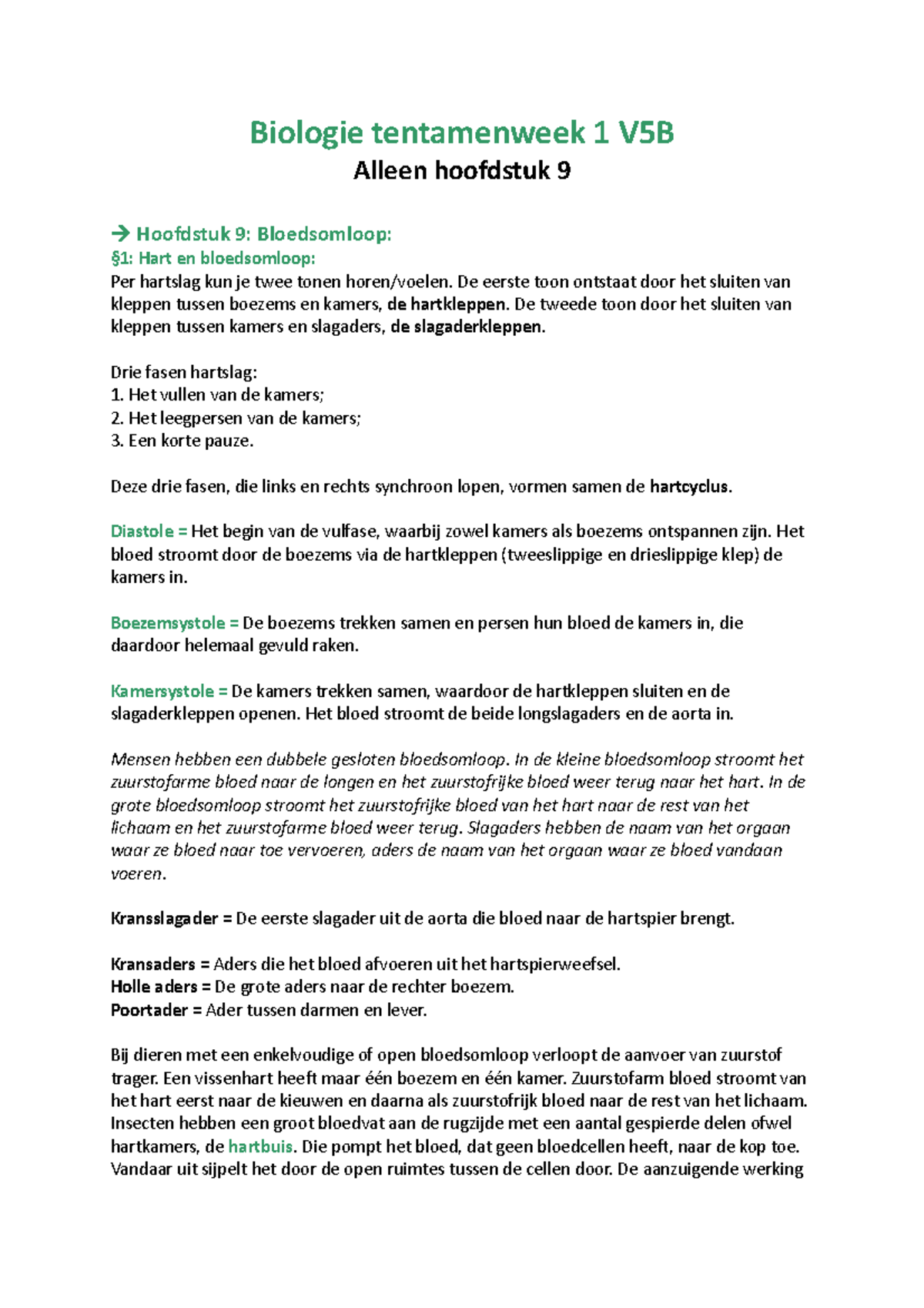 Biologie Samenvatting Nectar Hoofdstuk 9 - Biologie Tentamenweek 1 V5B ...