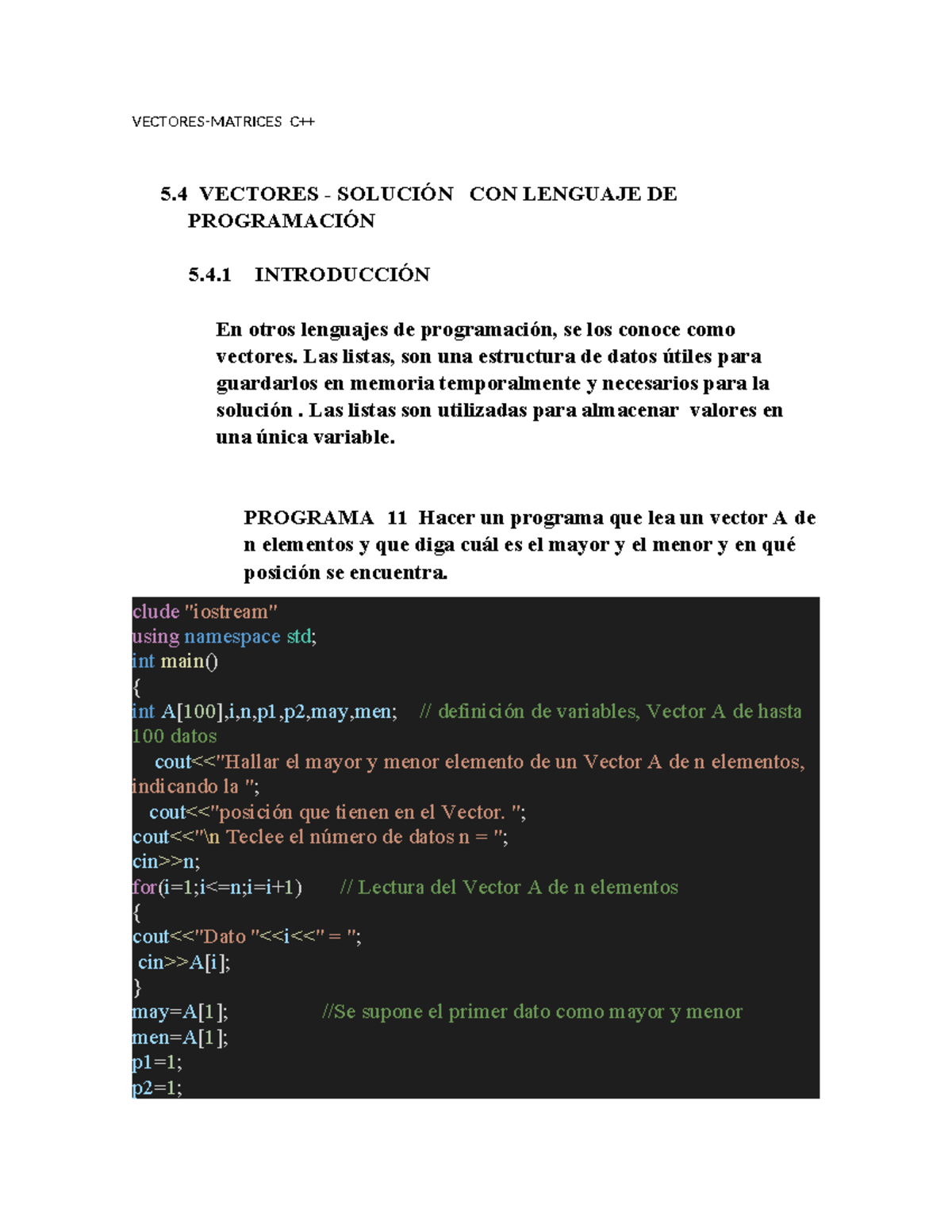 Lparra Vectores- Matrices-C++ - VECTORES-MATRICES C++ 5 VECTORES ...