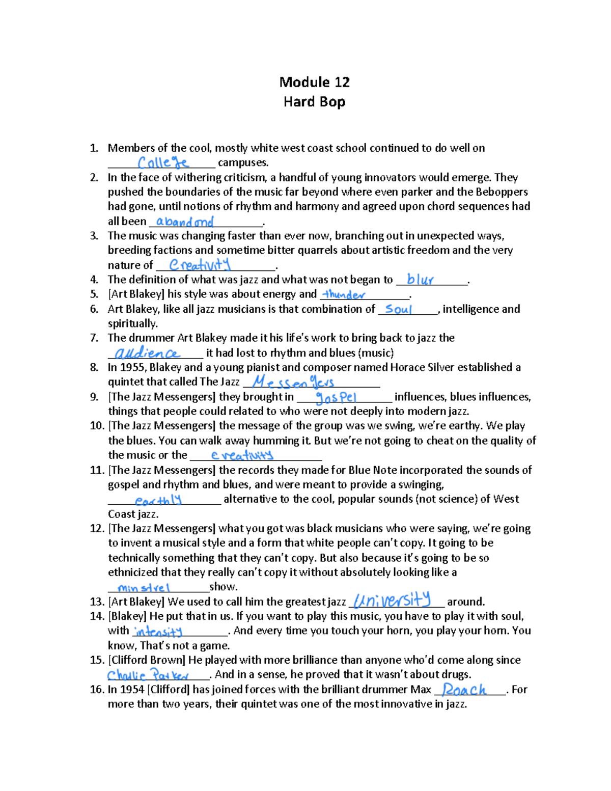 Module+12+Harp+Bop - Hard bop - Module 12 Hard Bop Members of the cool ...