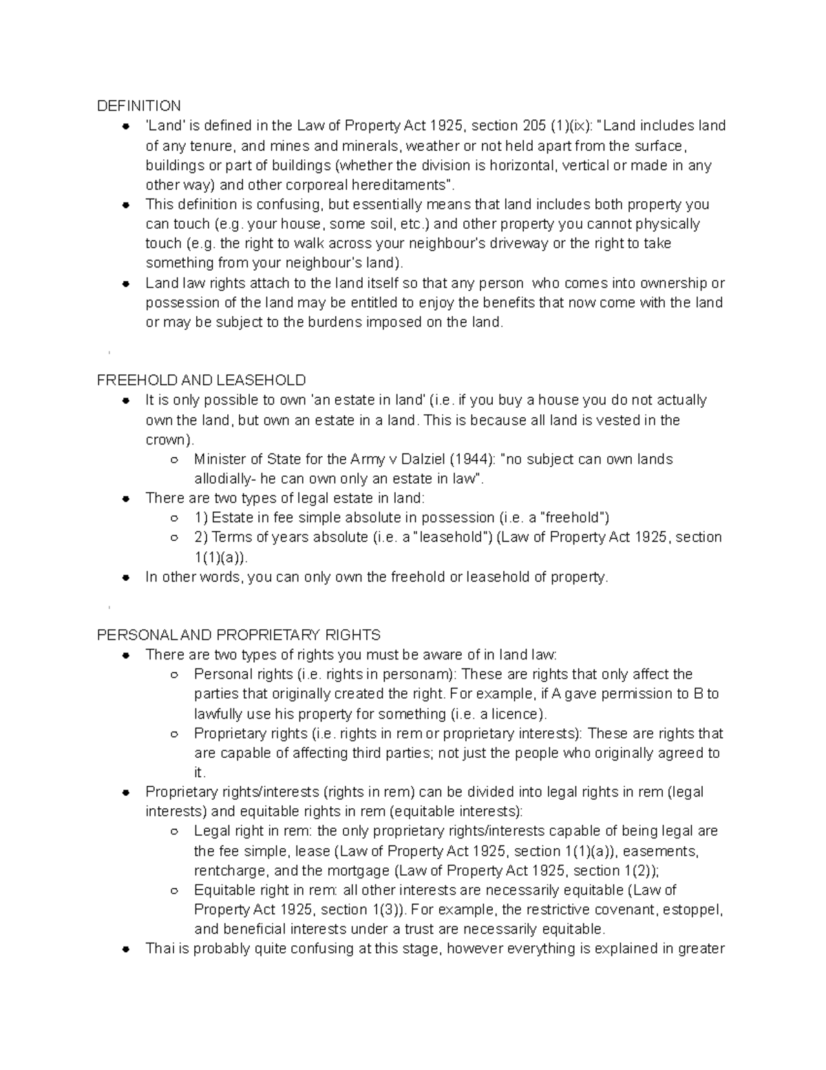 LAND LAW Introduction and Definitions DEFINITION ‘Land’ is defined in