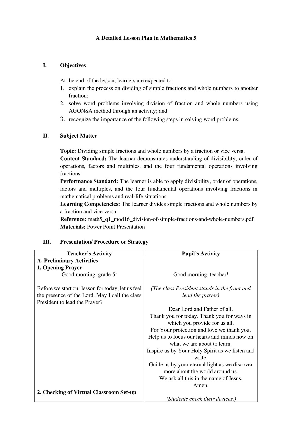 Unit Fraction Grade 2 Lesson Plan