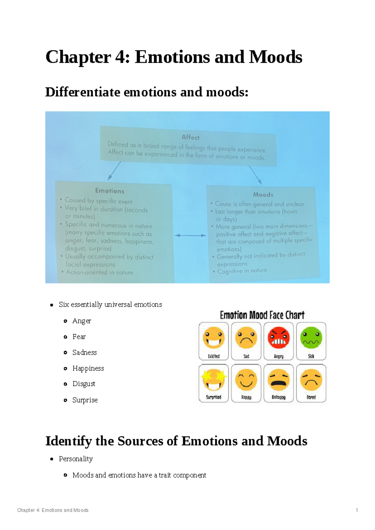 Chapter 4 Emotions and Moods - Chapter 4: Emotions and Moods ...