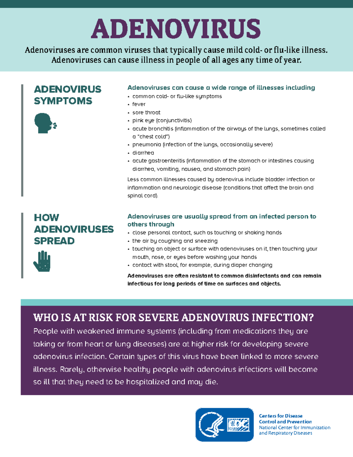 Adenovirus-factsheet-508 - ADENOVIRUS Adenoviruses are common viruses ...