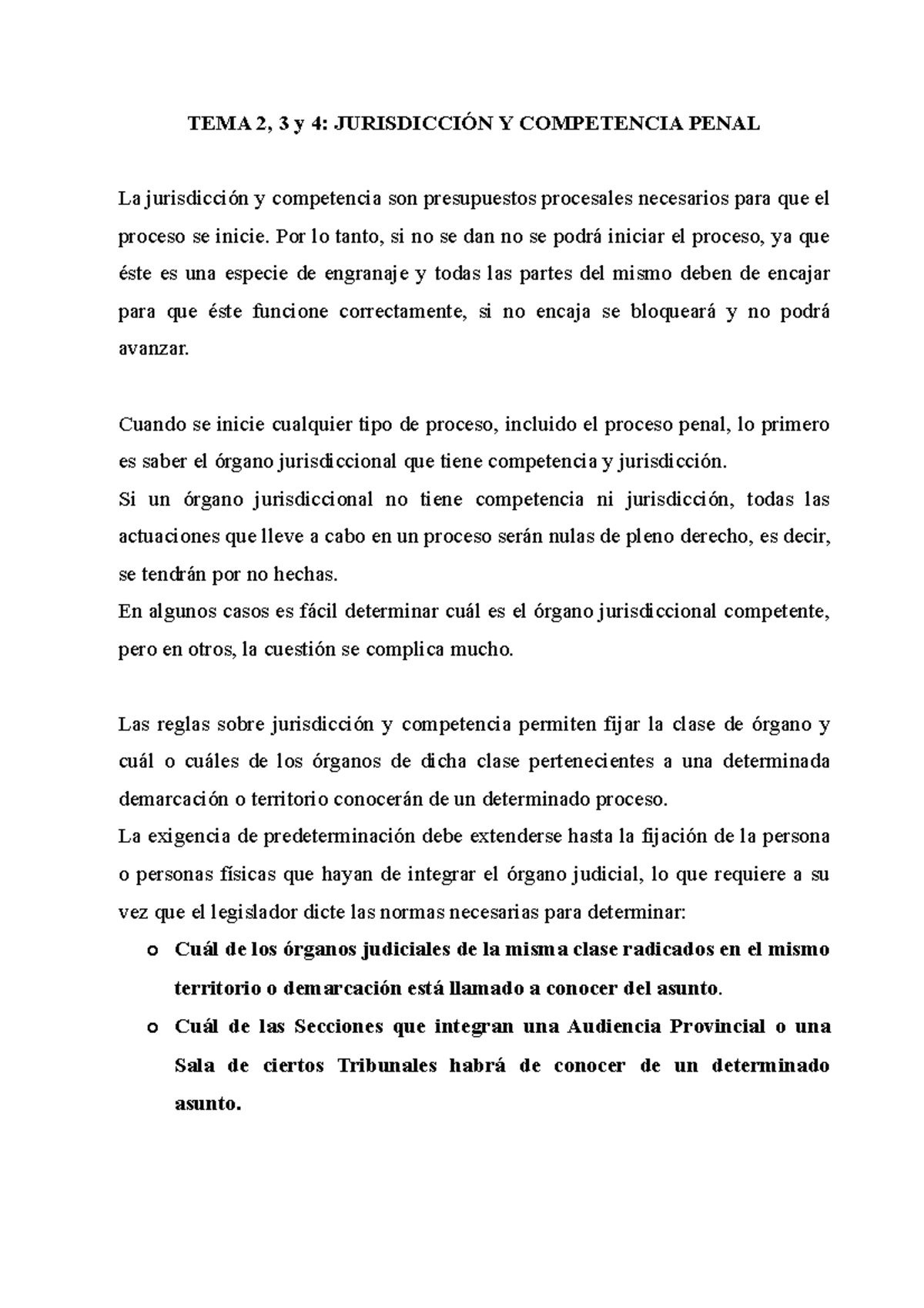 TEMA 2,3 y 4 PROCESAL PENAL - TEMA 2, 3 y 4: JURISDICCIÓN Y COMPETENCIA ...