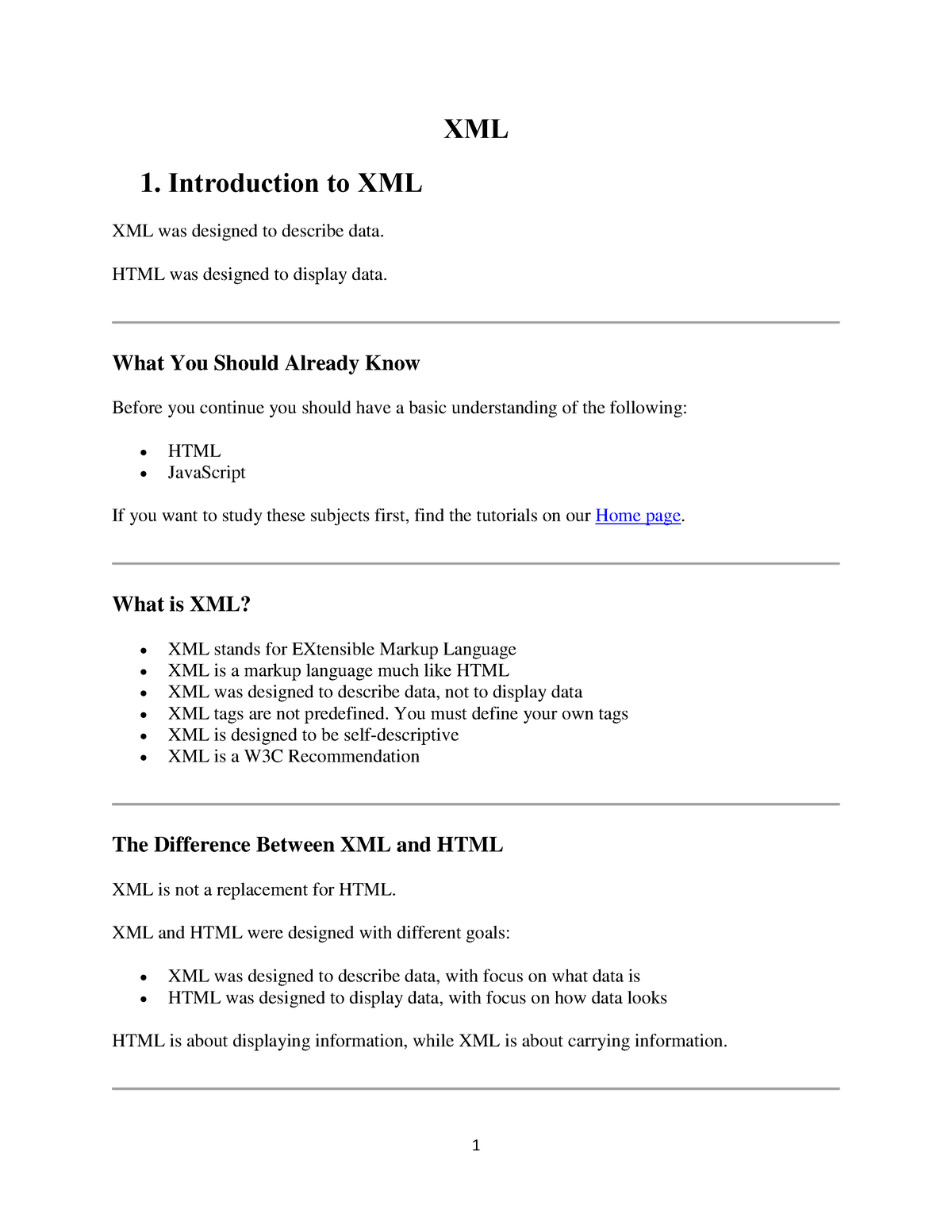 Introduction To XML - Lecture Note - XML 1. Introduction To XML XML Was ...