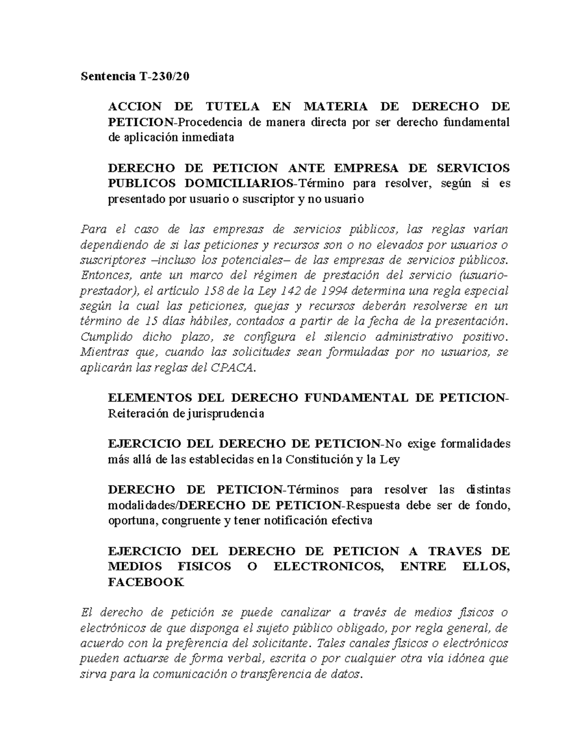 Sentencia T-230-2022 Adminidtrativo - Sentencia T-230/ ACCION DE TUTELA