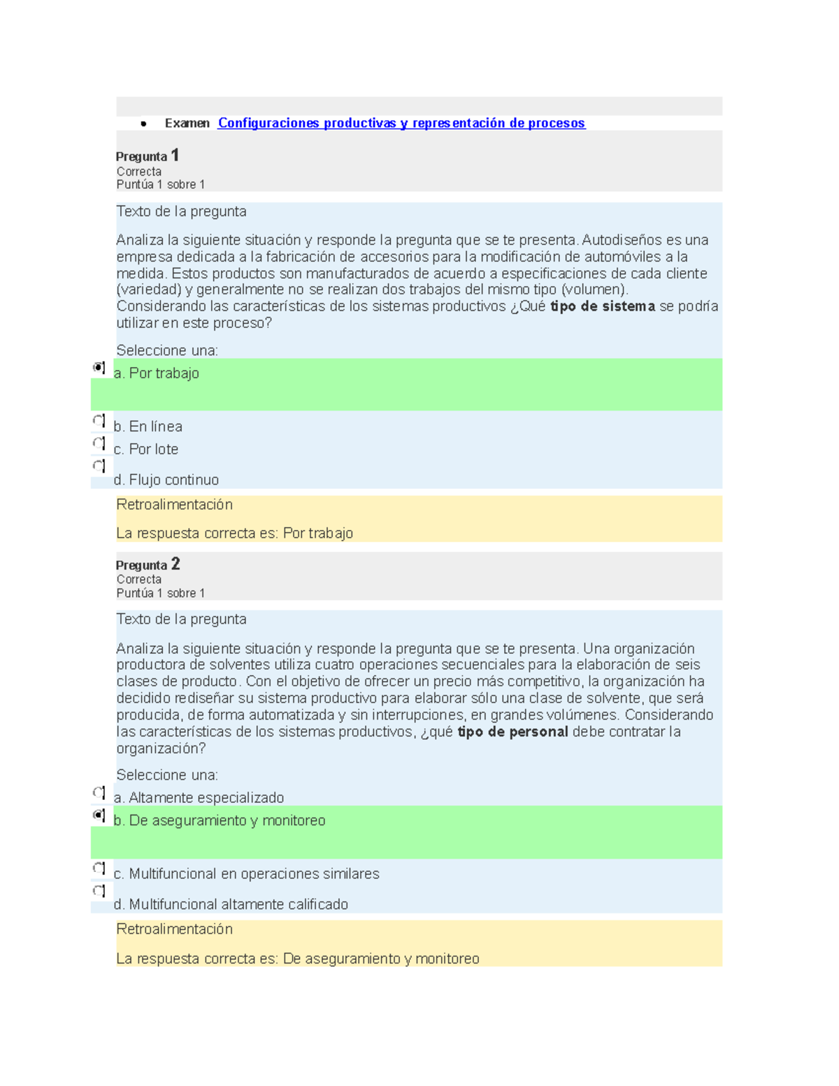 Examen Configuraciones - Sistema De Produccion - UVEG - Studocu