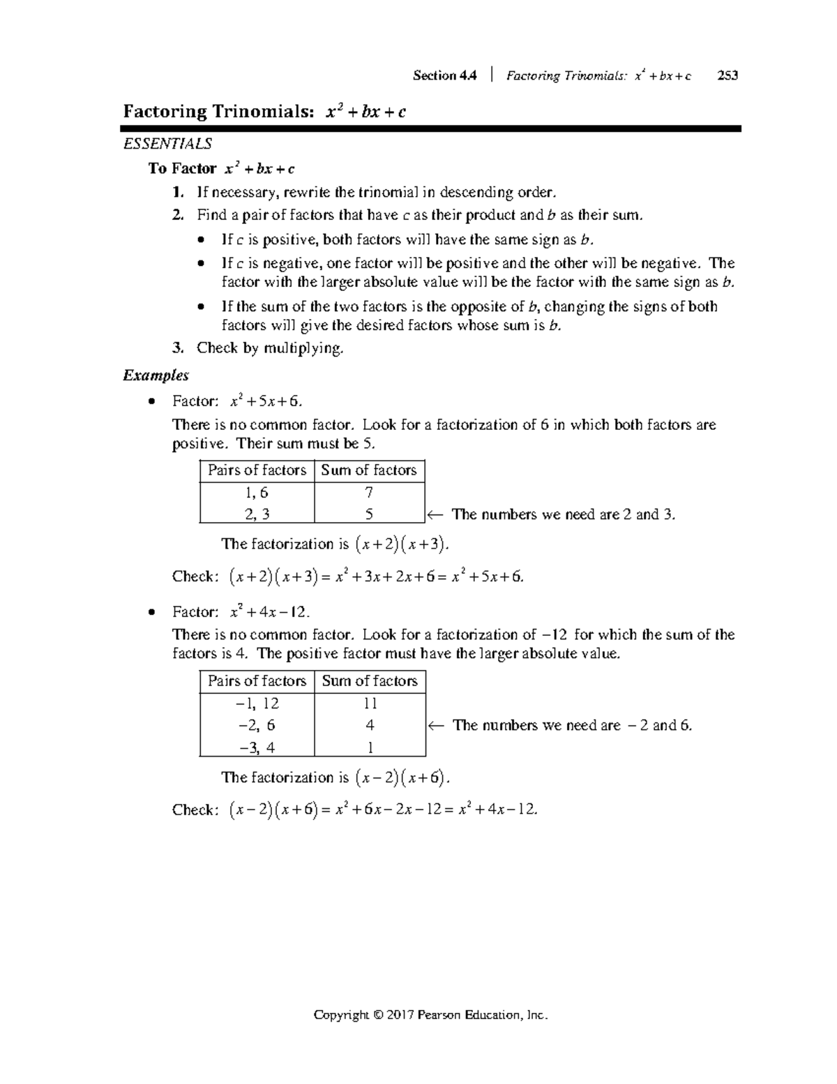 Section 4 - Factoring Trinomials Week 10-14 - Section 4 Factoring ...