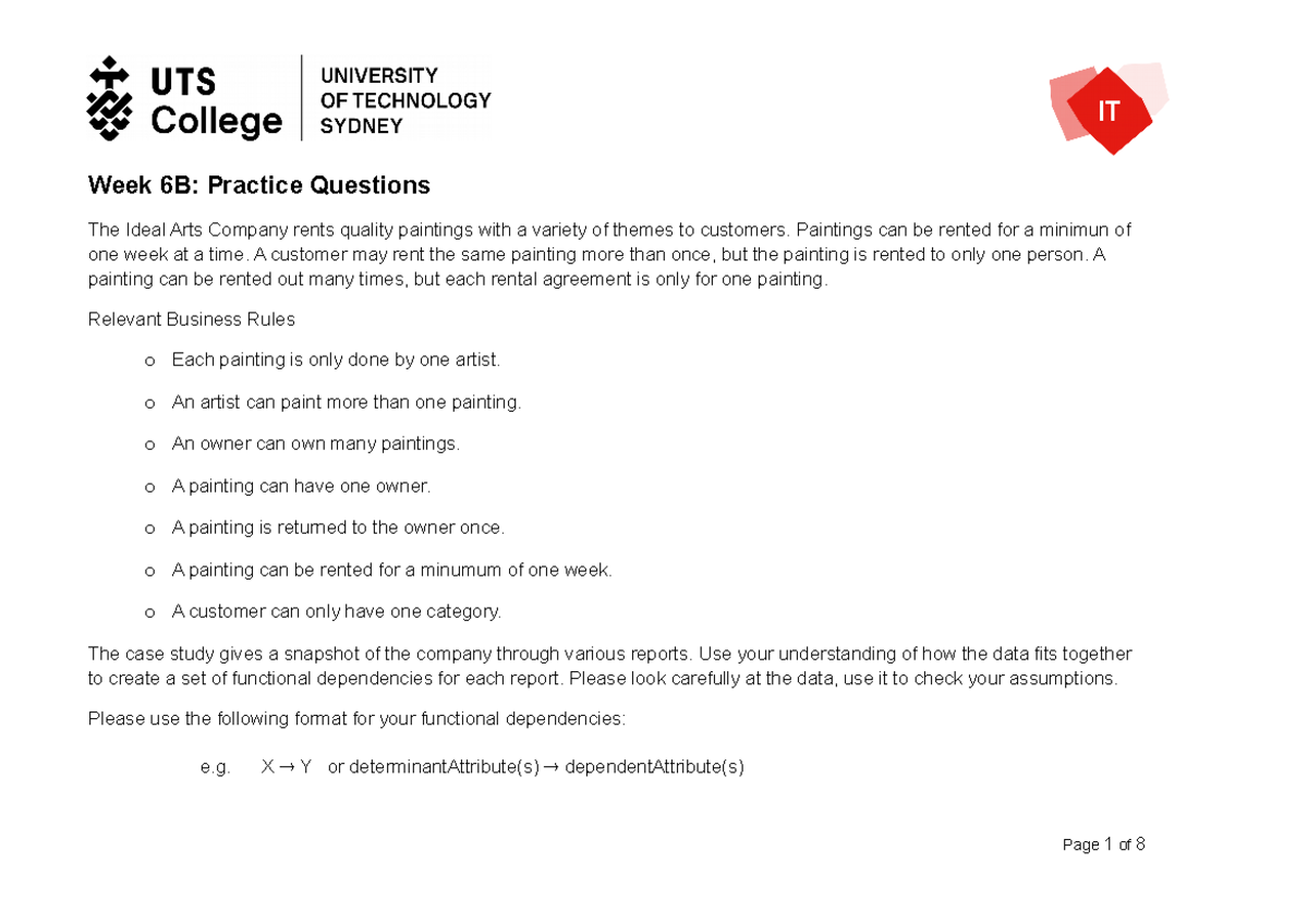 Week 6B - Practice Questions - Week 6B: Practice Questions The Ideal ...