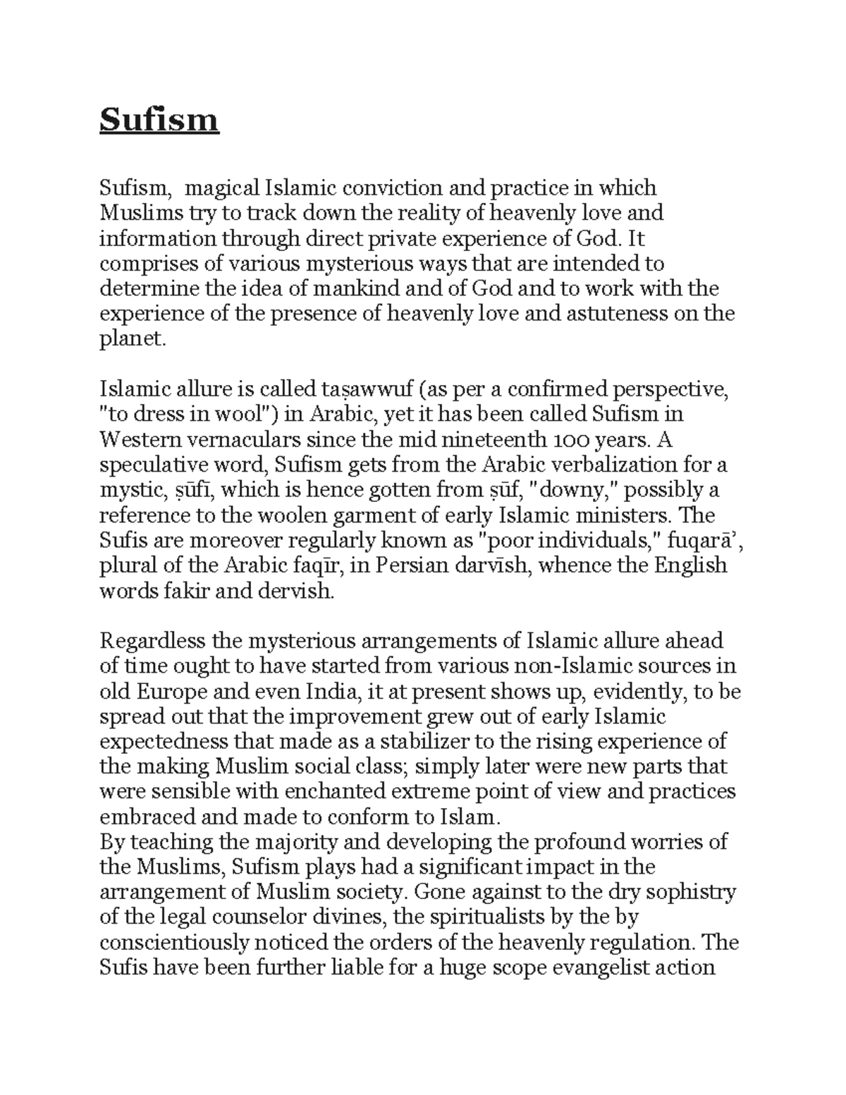 Sufism - Sufism Sufism, magical Islamic conviction and practice in ...