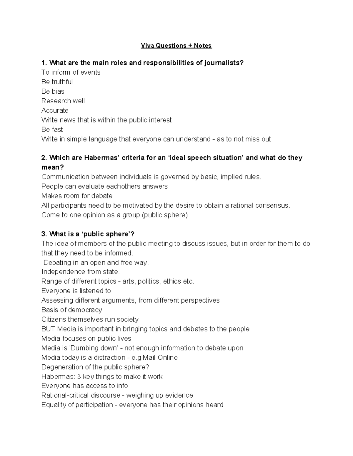 Mjs Viva - Lecture Notes Viva Questions And Answers - Viva Questions +  Notes What Are The Main Roles - Studocu