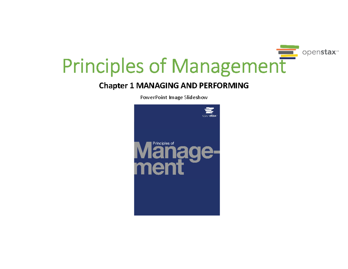 Principles Of Management Ch 1 - Powerpoint Image Slideshow Principles 